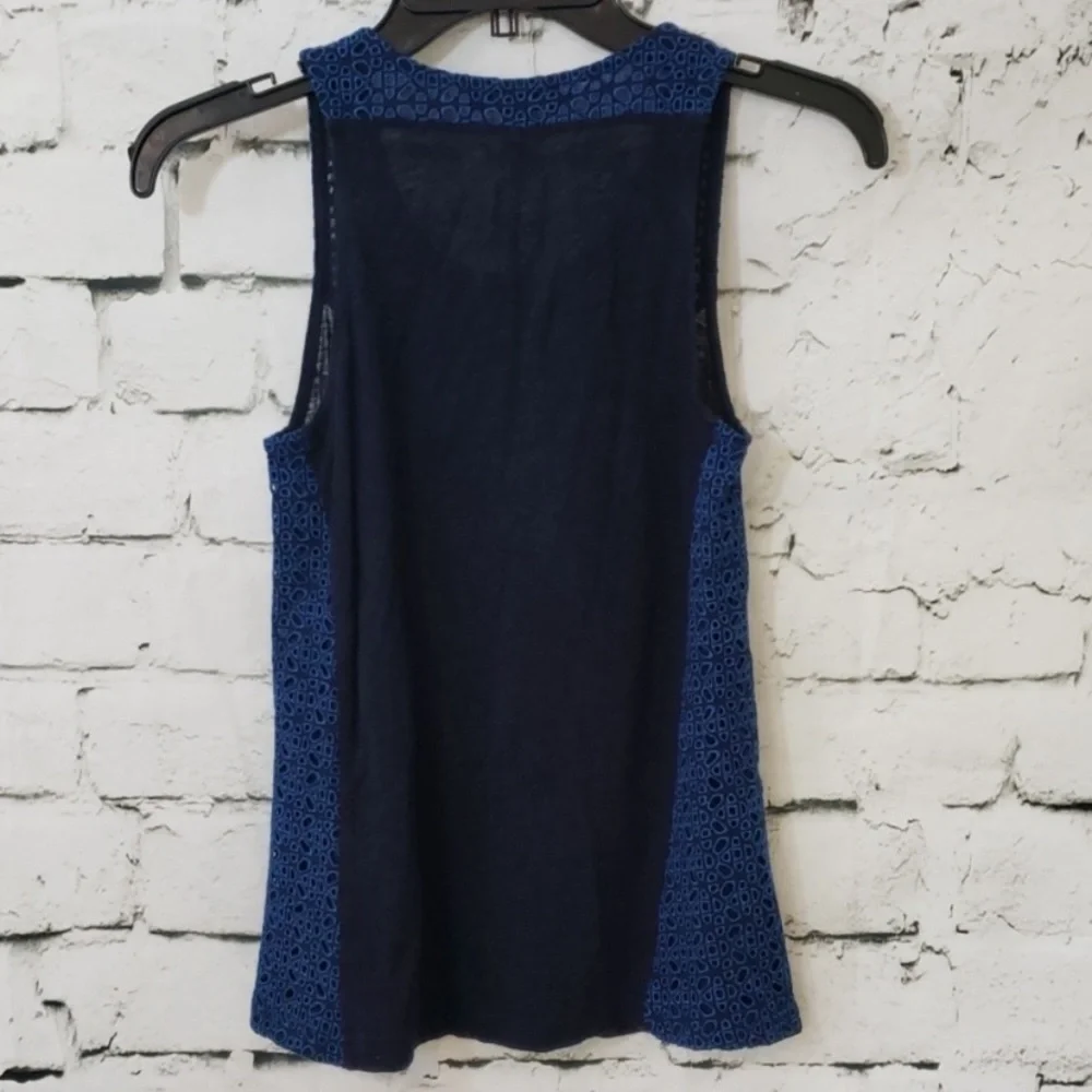 J Crew blue eyelet top